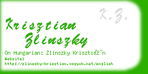 krisztian zlinszky business card